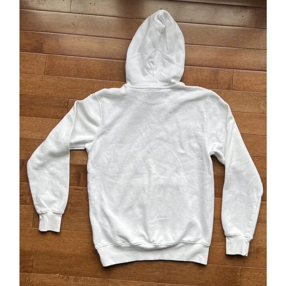 The North Face Hoodie White Pullover Sweatshirt Mens Small /Graphic Logo Hooded